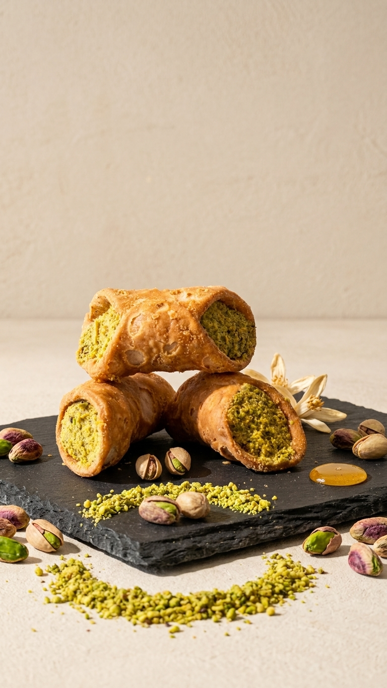 Cannoli Farciti Al Pistacchio - Siciliani Artigianali – Dolce Iconico Della Tradizione Siciliana 2 Cannoli Al Pistacchio Siciliani